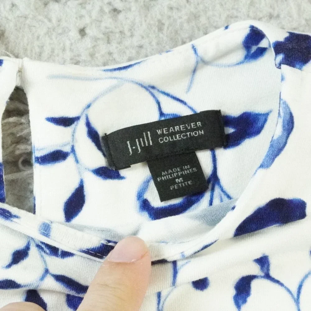 J.Jill Wearever Collection T-Shirt Dress Womens Petite Medium Floral Print - Picture 5 of 13